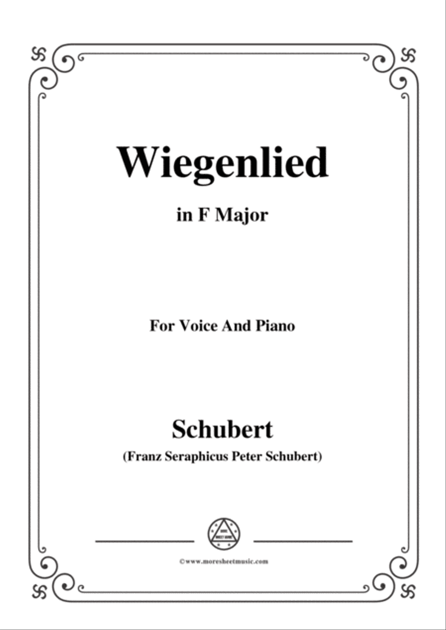 Schubert-Wiegenlied,Op.105 No.2,in F Major,for Voice&Piano Voice scores gallery preview page 1