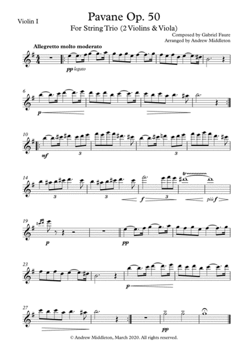 Pavane Op. 5 arranged for Two Violins & Viola image number null