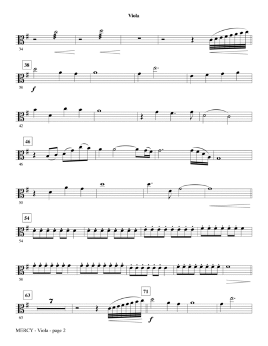 Mercy - Viola Choir scores gallery preview page 2