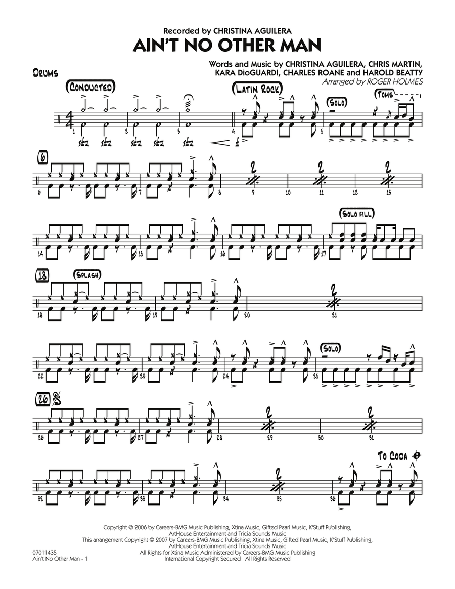 Ain't No Other Man - Drums Jazz Ensemble scores gallery preview page 1