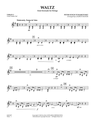 Waltz (from Serenade For Strings) - Violin 3 (Viola Treble Clef)