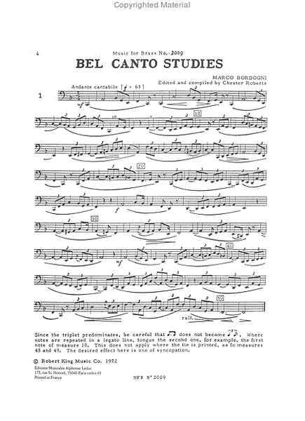 43 Bel Canto Studies - Bass Trombone