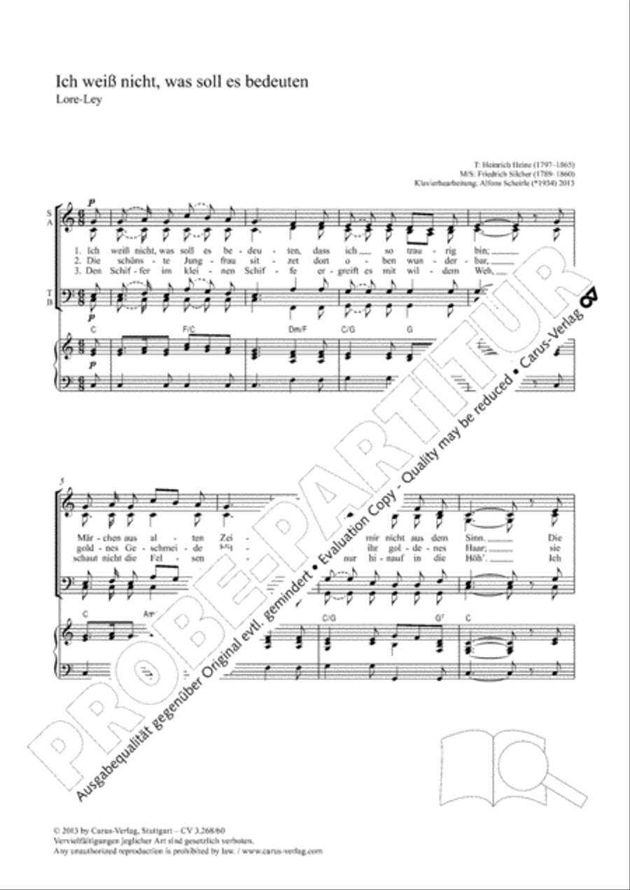 Ich weiss nicht, was soll es bedeuten 4-Part scores gallery preview page 2