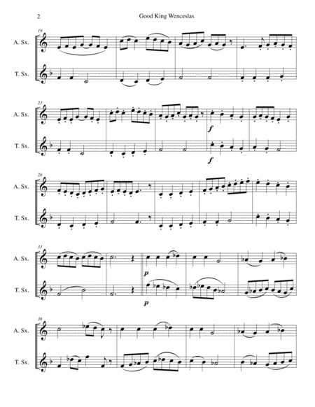 Variations on Good King Wenceslas (Tempus adest floridum) for alto and tenor saxophones image number null
