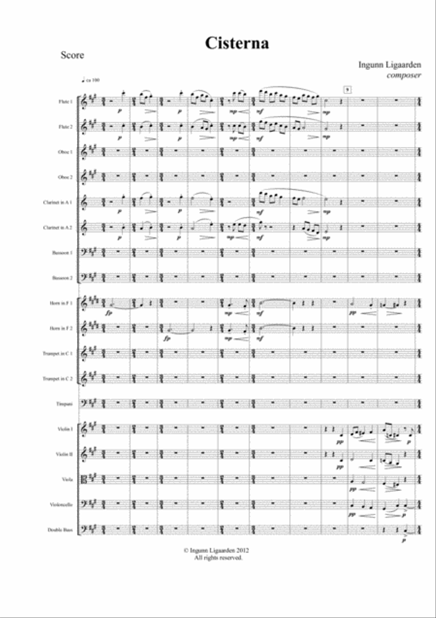 Cisterna - score only Chamber Orchestra - Digital Sheet Music