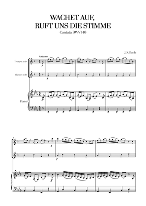 Johann Sebastian Bach - Wachet auf, ruft uns die Stimme (for Trumpet, Clarinet and Piano)