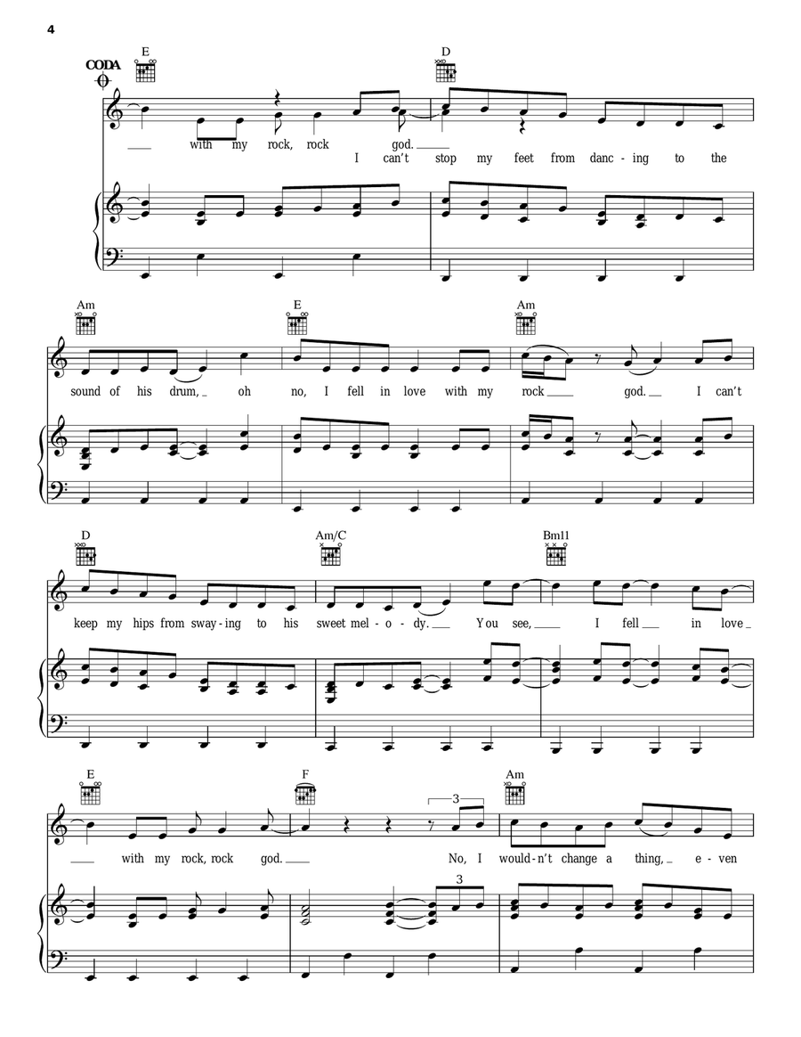 Rock God Piano, Vocal, Guitar scores gallery preview page 4
