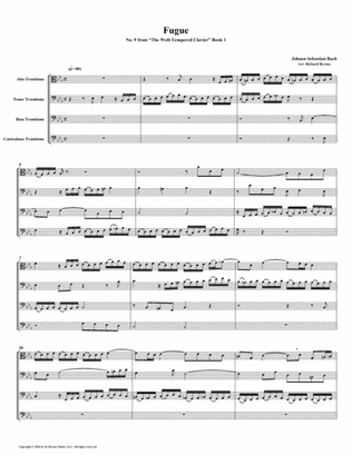 Fugue 09 from Well-Tempered Clavier, Book 1 (Trombone Quartet)