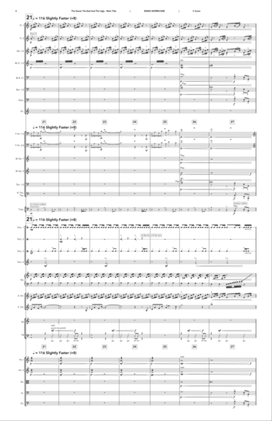 The Good, The Bad And The Ugly (main Title) - Score Only Full Orchestra scores gallery preview page 4