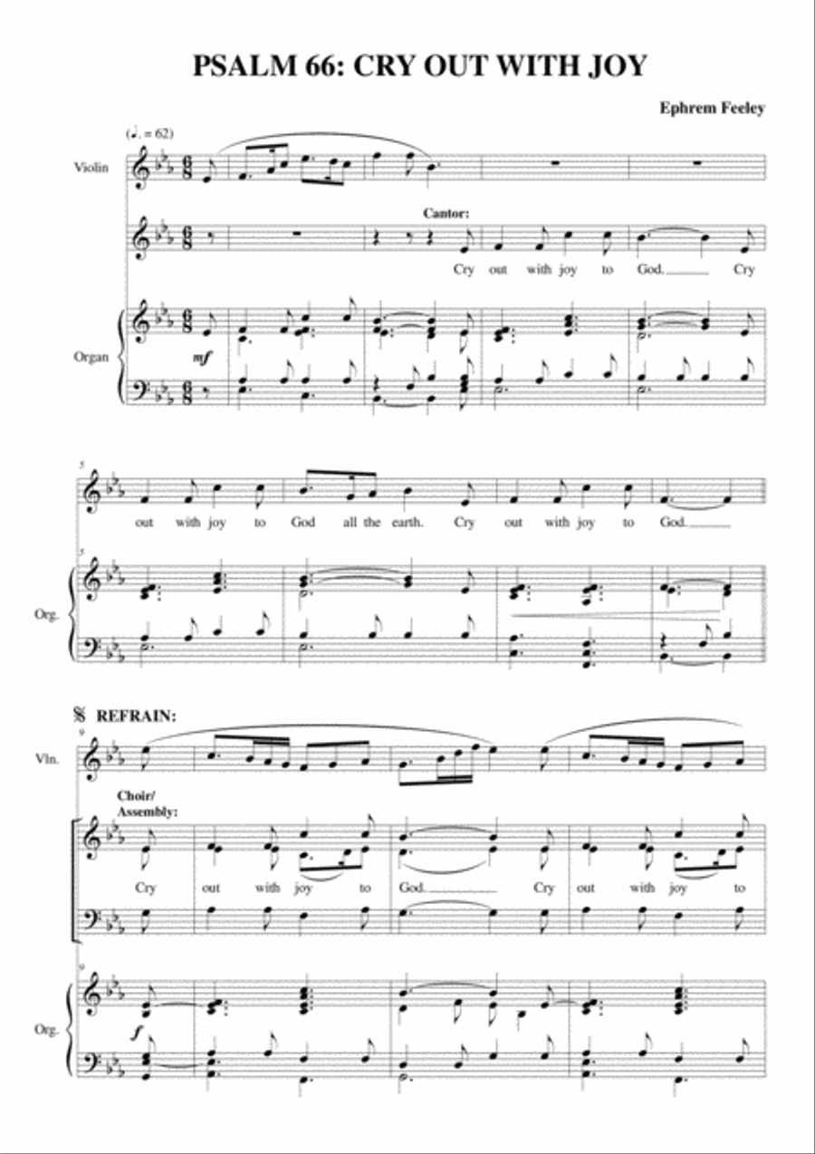 Psalm 66: Cry Out with Joy to God 3-Part scores gallery preview page 2