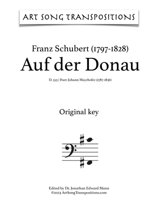 Book cover for SCHUBERT: Auf der Donau, D. 553 (original high key)
