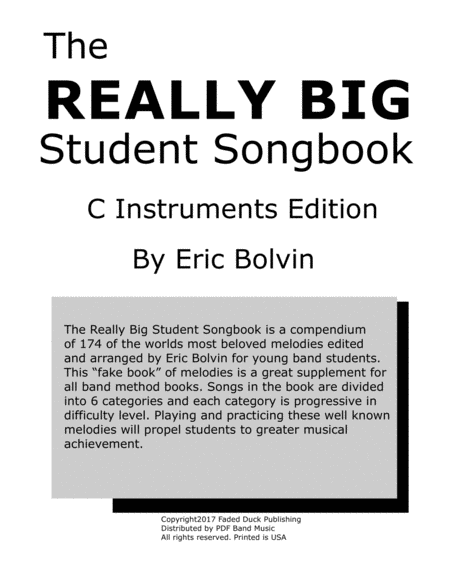 The Really Big Student Songbook - C Edition