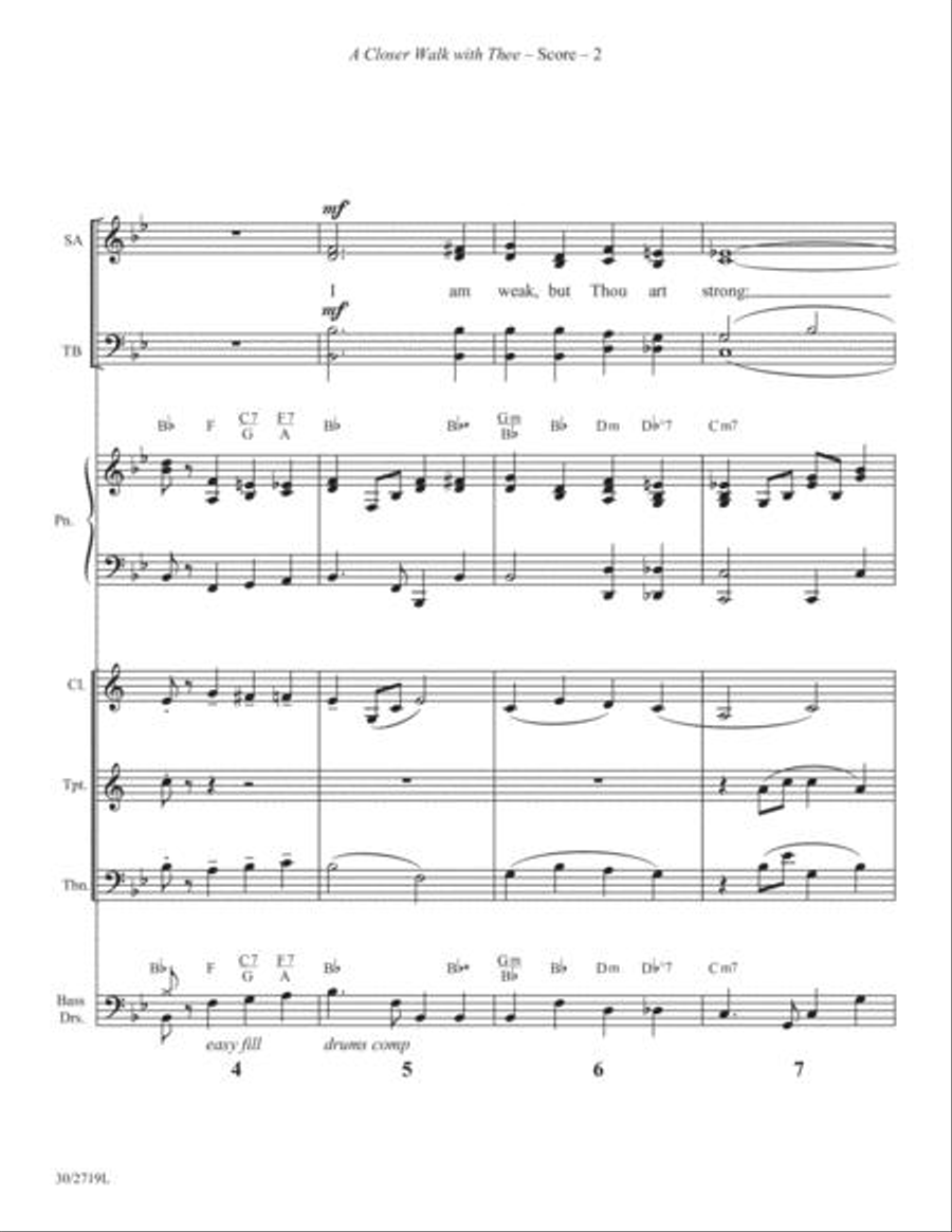 A Closer Walk with Thee - Instrumental Score and Parts