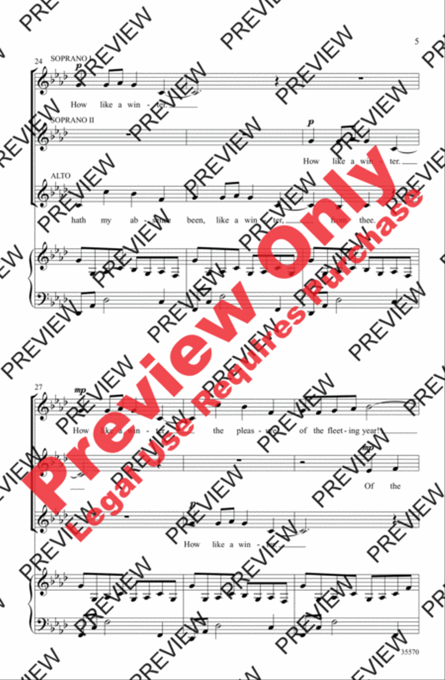 How Like a Winter Women's Choir scores gallery preview page 5
