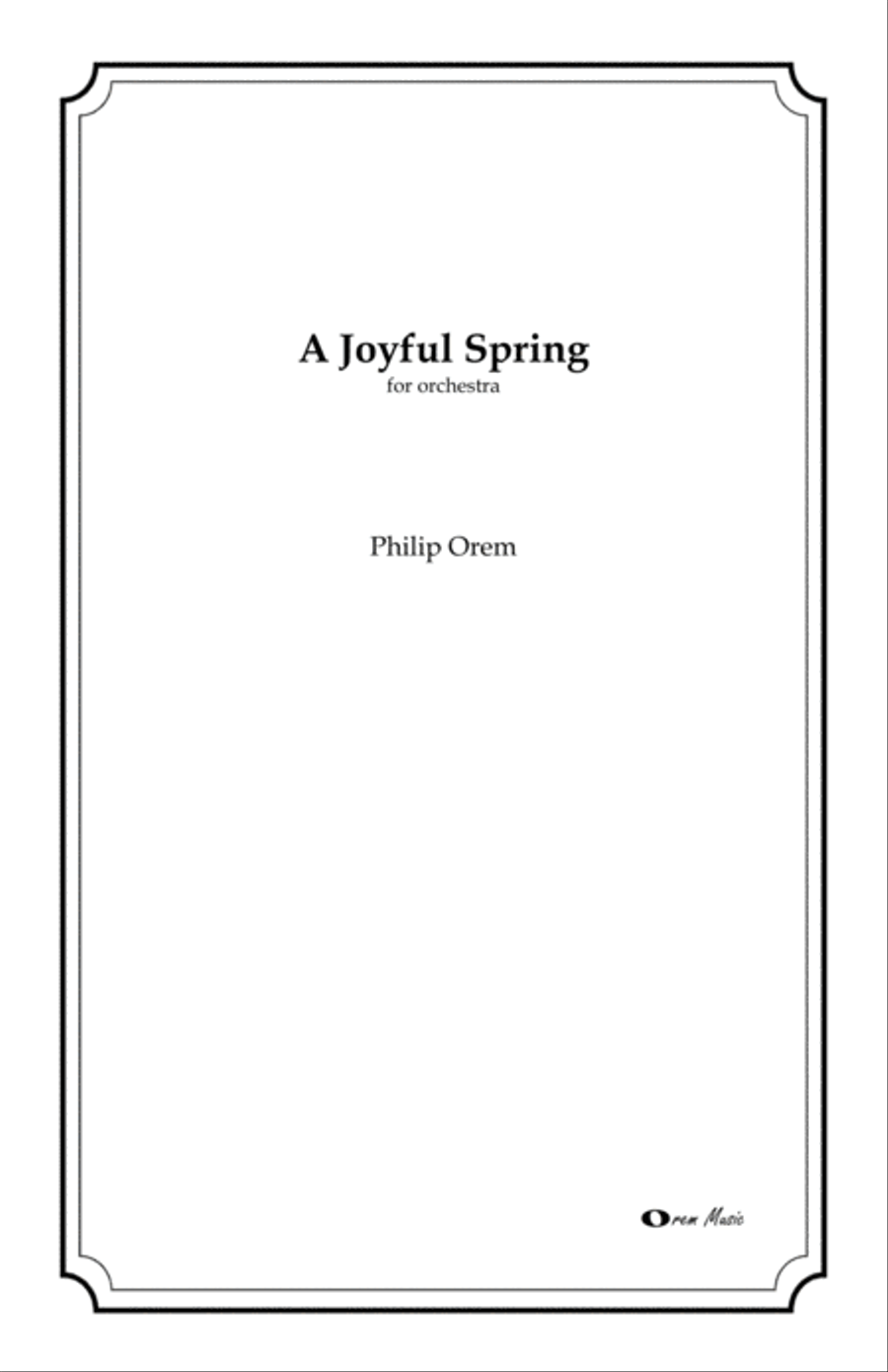 A Joyful Spring - score and parts image number null