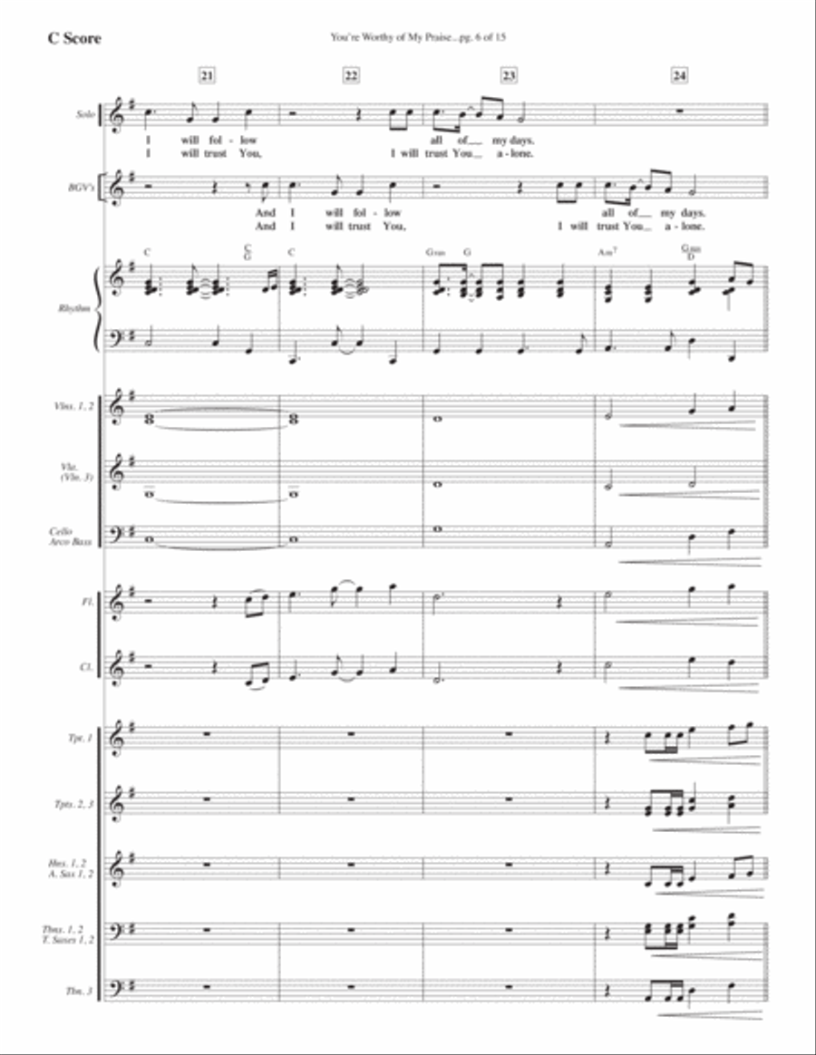 You're Worthy Of My Praise Voice scores gallery preview page 6