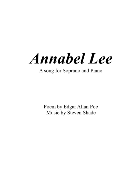 "Annabel Lee," for Soprano and Piano image number null