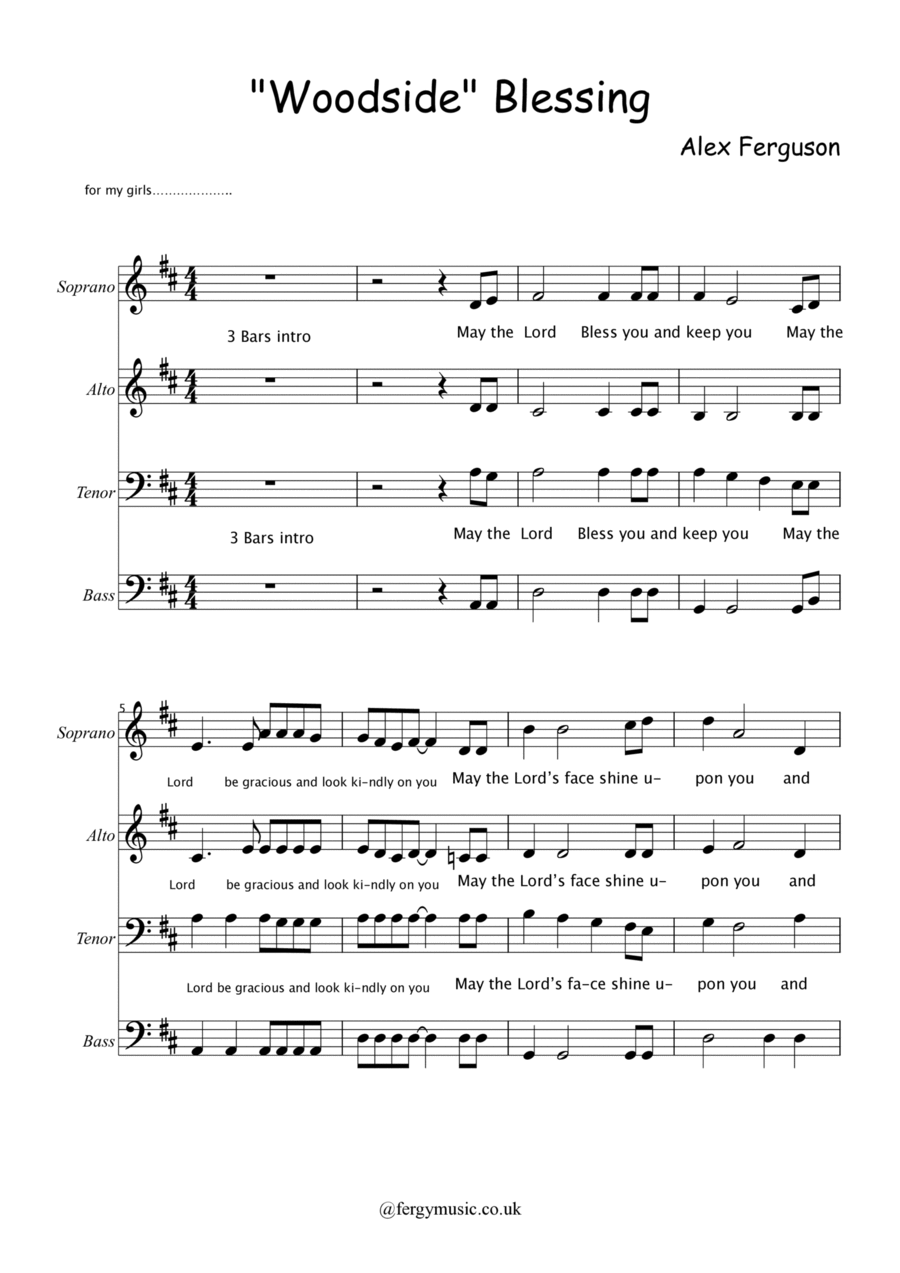“Woodside Blessing” 4-Part scores gallery preview page 1