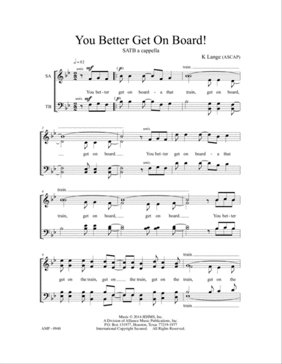 You Better Get On Board! 4-Part scores gallery preview page 2