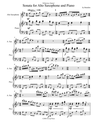 Book cover for Sonata for Alto Saxophone and Piano