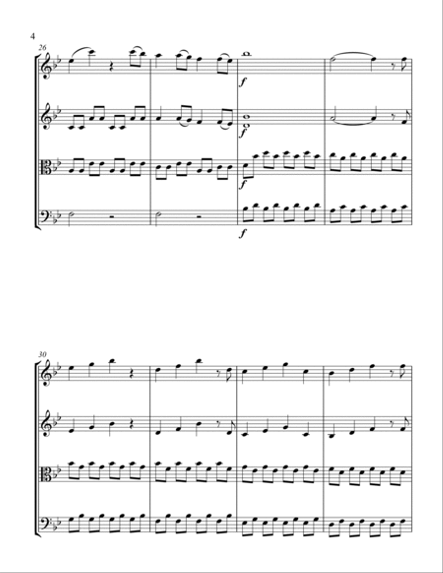 Mozart Symphony No. 40 in G minor, KV. 550 (Mov 1) for String Quartet - Score and Parts String Quartet scores gallery preview page 4