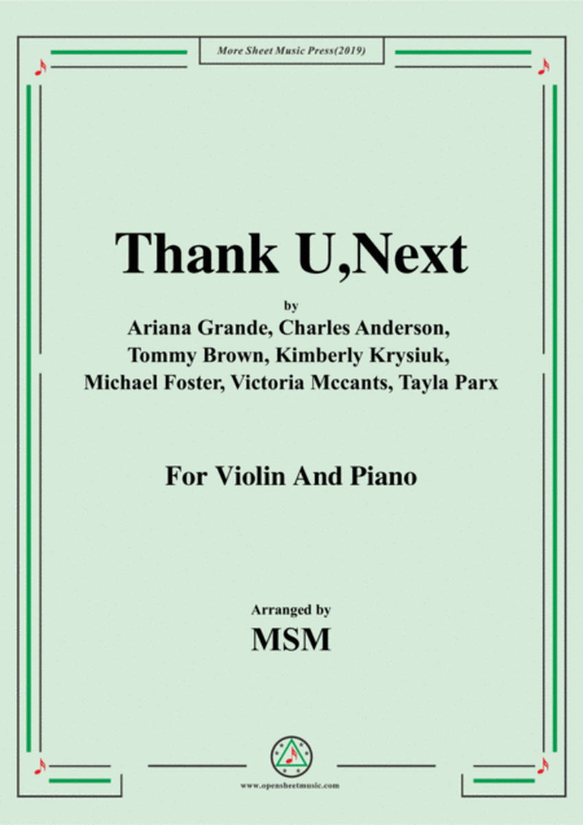 Thank U,Next,for Violin And Piano
