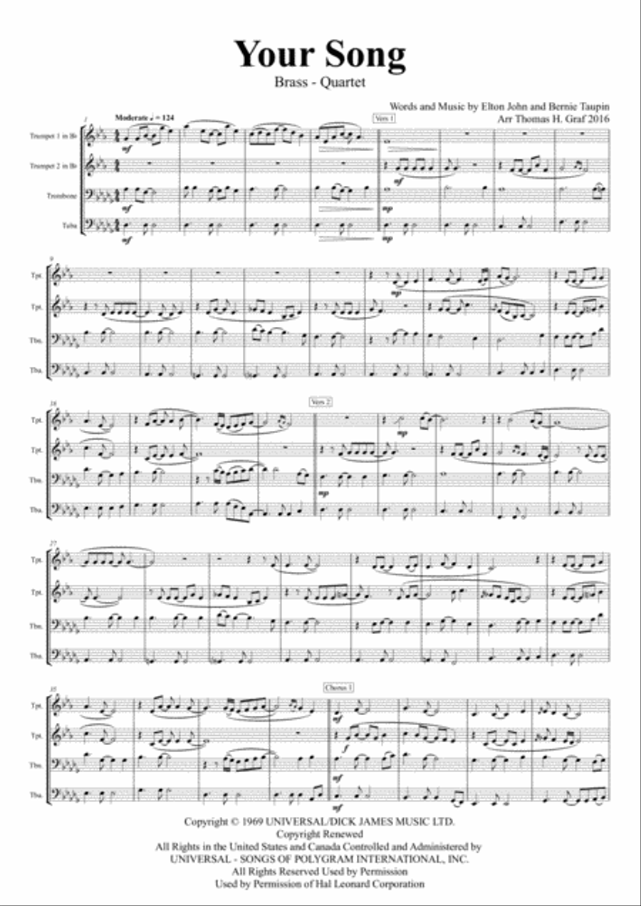 Your Song Trombone scores gallery preview page 2