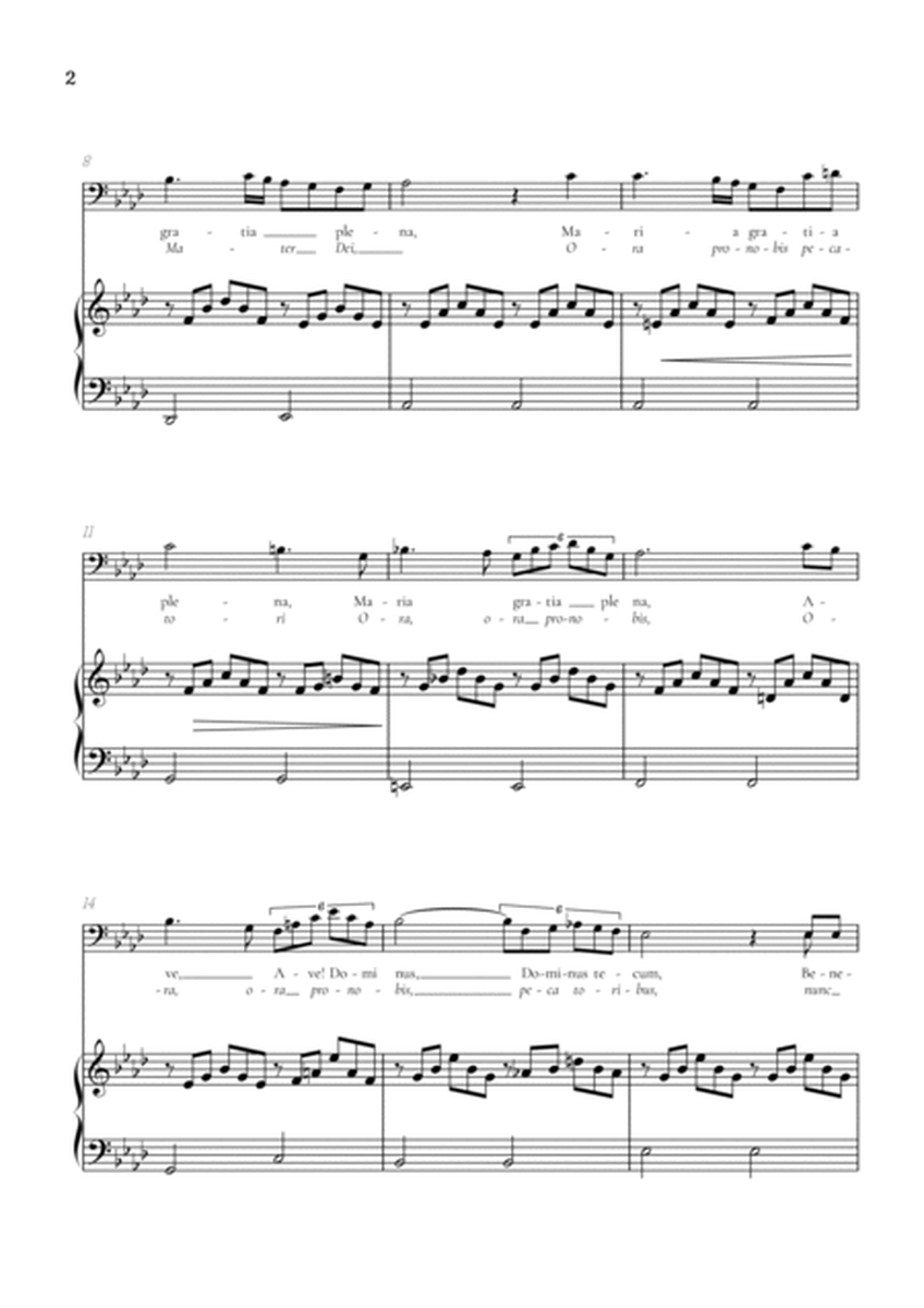 Schubert Ave Maria in A flat major [Ab] • baritone voice sheet music with easy piano accompaniment image number null