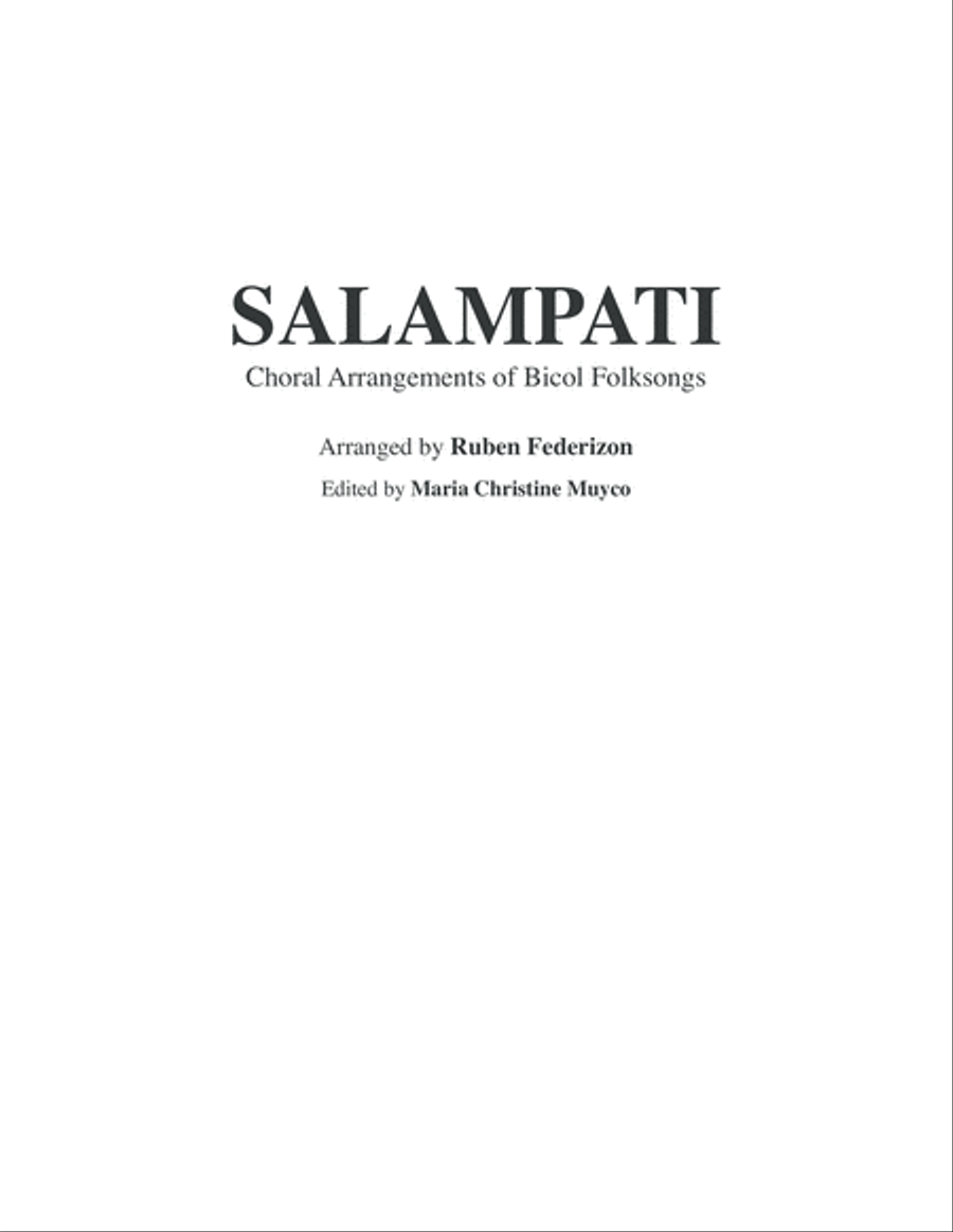SALAMPATI - Choral Arrangements of Filipino Folksongs (Bicol Region) 4-Part scores gallery preview page 3