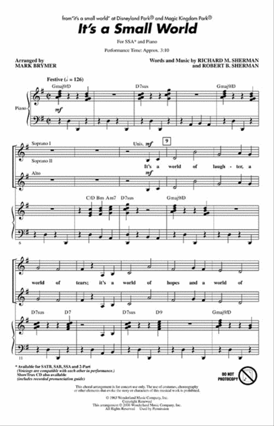 It's a Small World It's a Small World SSA scores gallery preview page 2
