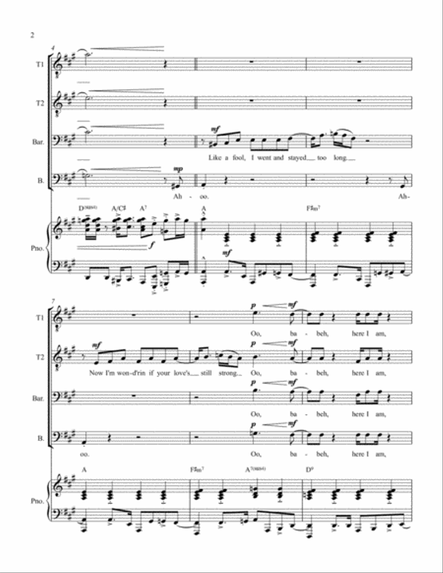 Signed, Sealed, Delivered I'm Yours TTBB scores gallery preview page 2