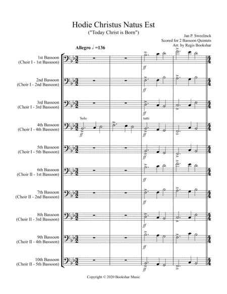 Hodie Christus Natus Est (2 Bassoon Quintets)