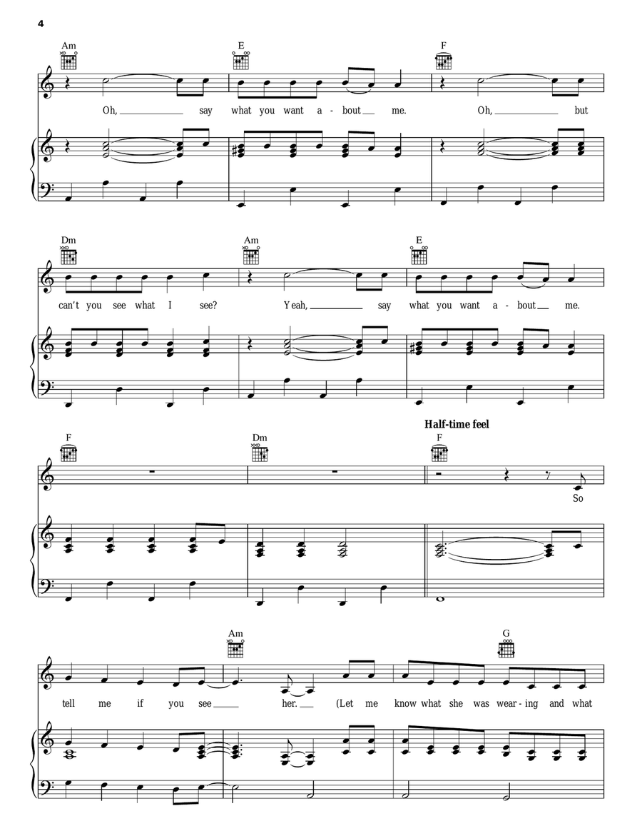 If U Seek Amy Piano, Vocal, Guitar scores gallery preview page 4
