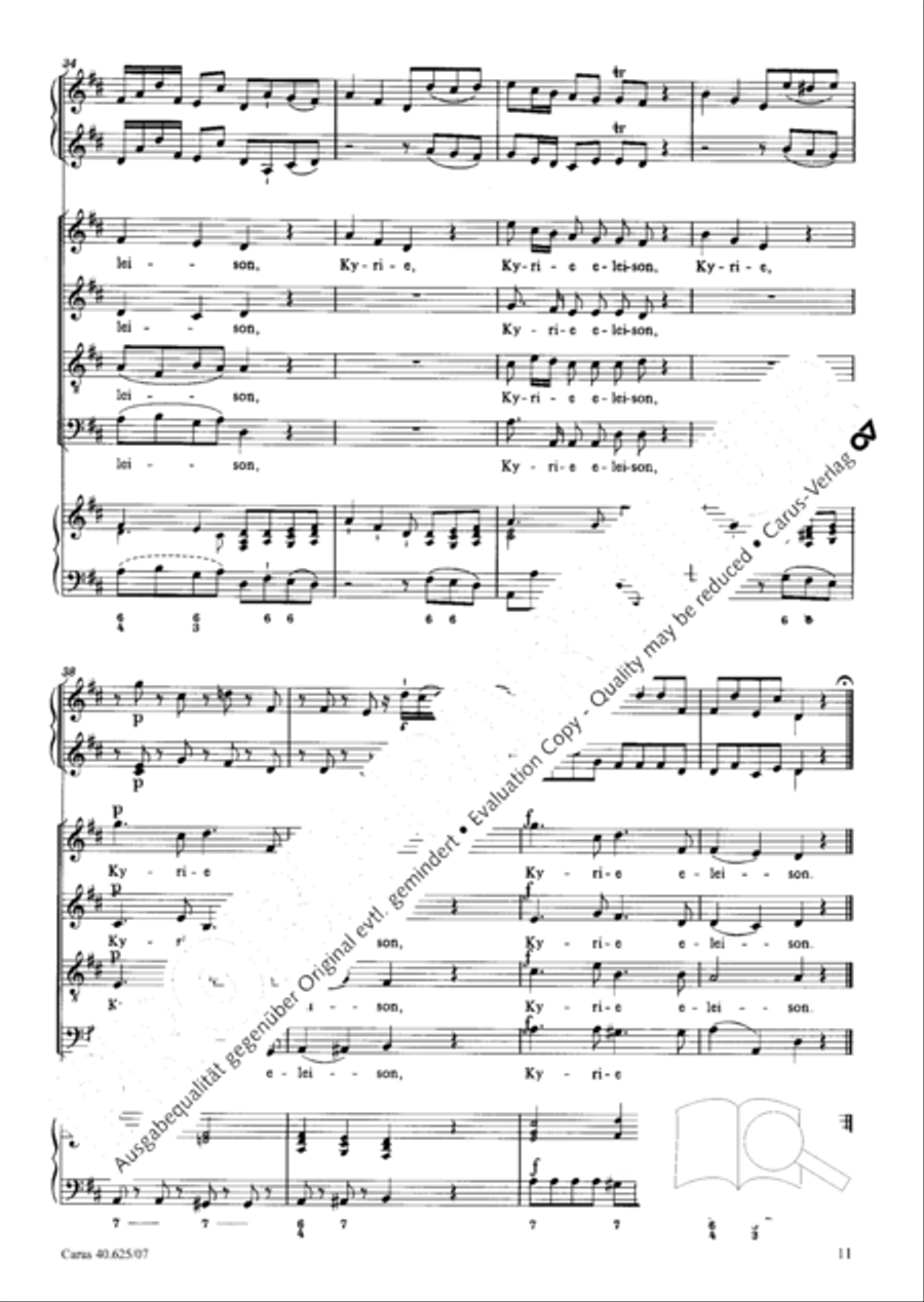 Missa brevis in D Major, K. 194 4-Part scores gallery preview page 12