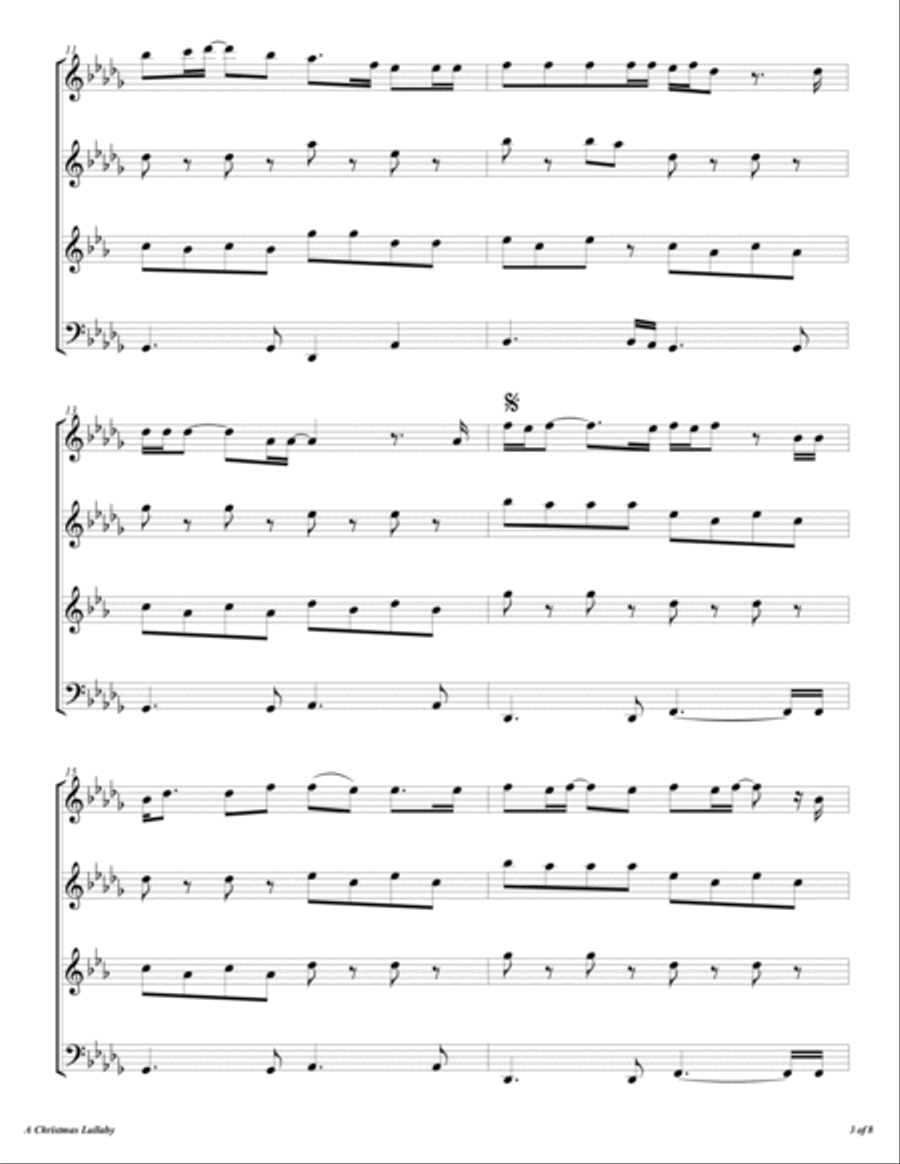 A Christmas Lullaby A Christmas Lullaby Woodwind Quartet scores gallery preview page 4