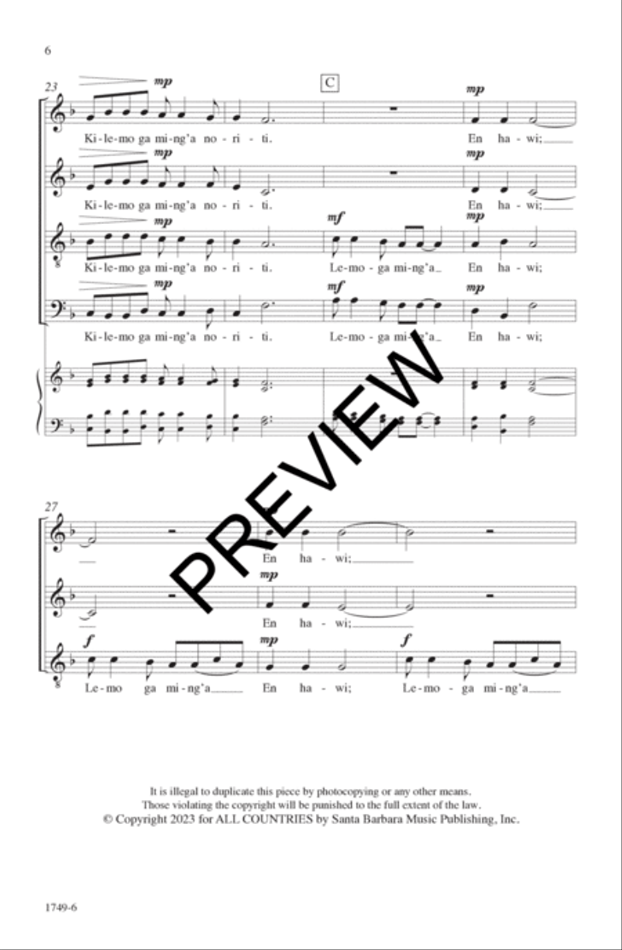 Lemoga Aming’a 4-Part scores gallery preview page 7