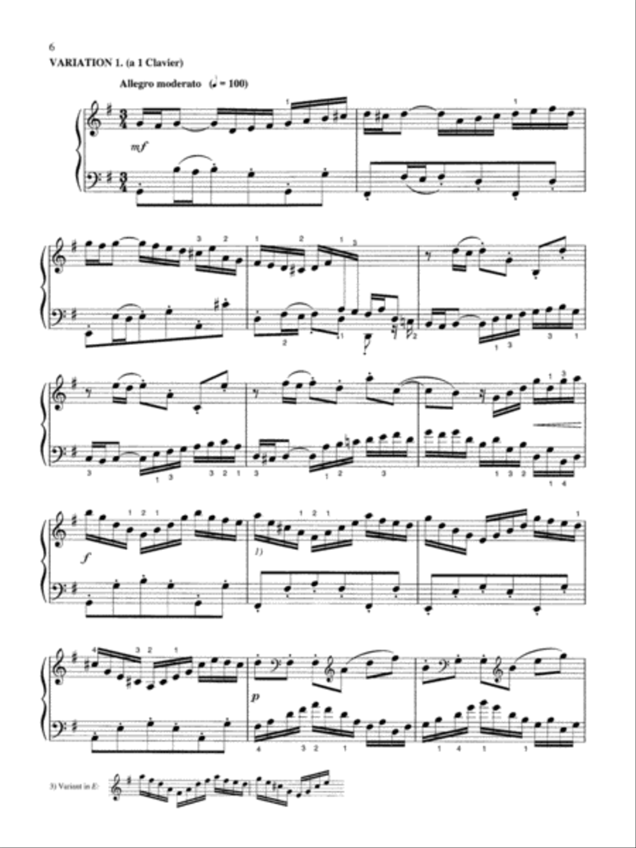Bach: Goldberg Variations Piano Solo scores gallery preview page 6