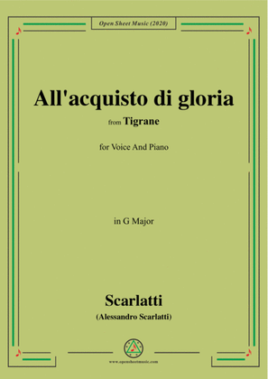 Scarlatti-All'acquisto di gloria,in G Major,for Voice and Piano