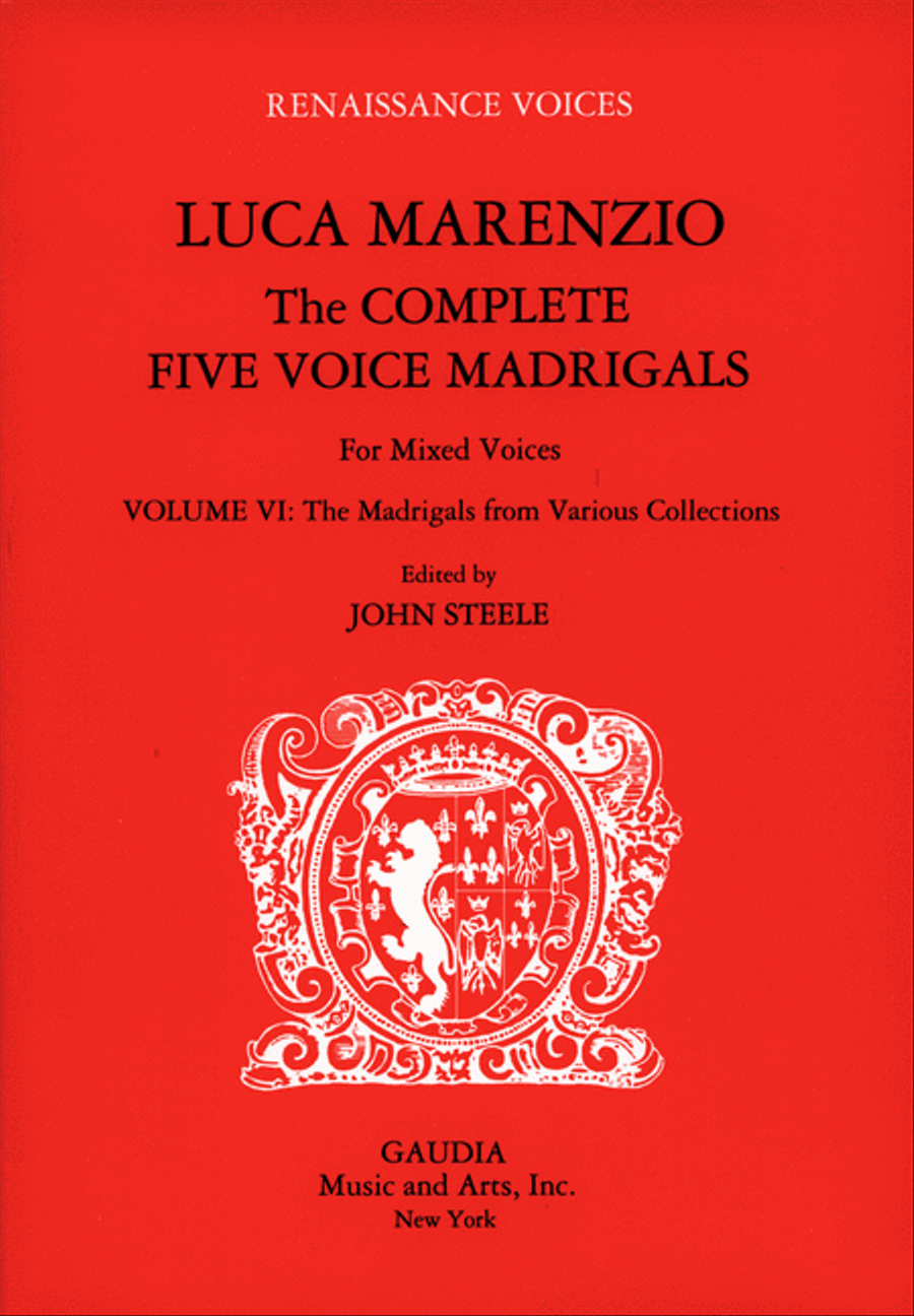 Luca Marenzio: The Complete Five Voice Madrigals Volume 6 Choir scores gallery preview page 1