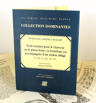 Three sonatas for the harpsichord or fortepiano, the third accompanied by an obligato violin. Opus VII: K.333, K.284, K.454