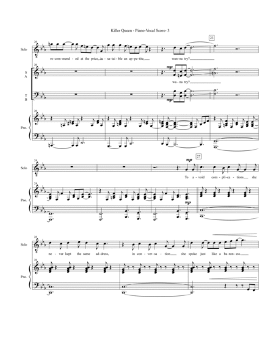 Killer Queen Killer Queen 4-Part scores gallery preview page 3