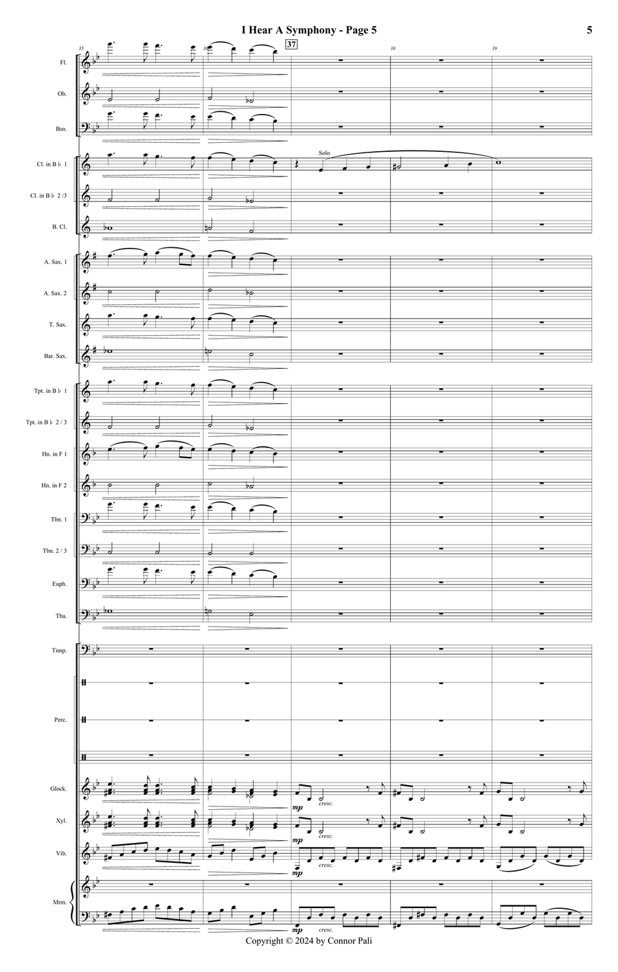 I Hear A Symphony - Score Only Concert Band scores gallery preview page 5