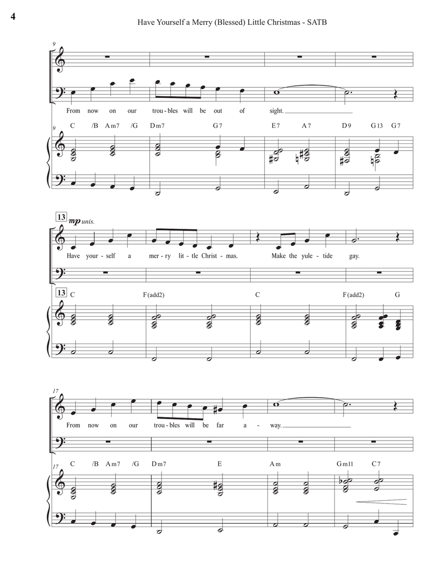 Have Yourself A Merry Little Christmas 4-Part scores gallery preview page 4