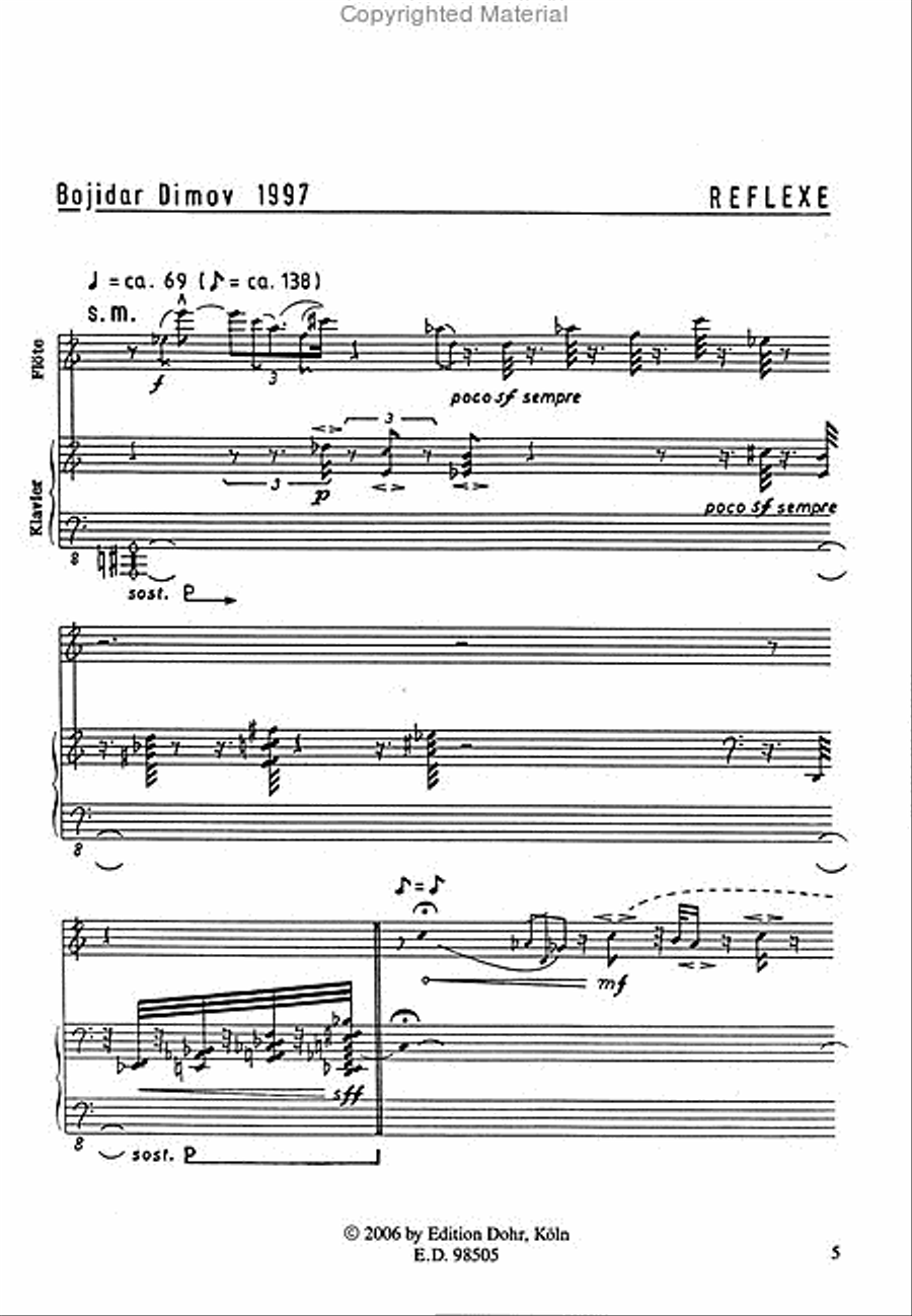 Reflexe I für Flöte und Klavier (1997) Flute Solo scores gallery preview page 2
