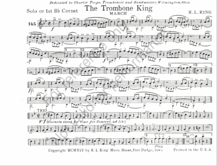 Trombone hot sale king march
