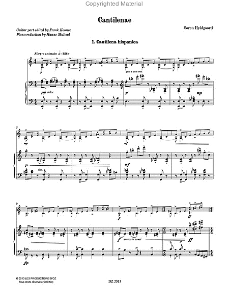 Cantilenae (réduction de piano et partie de guitare)