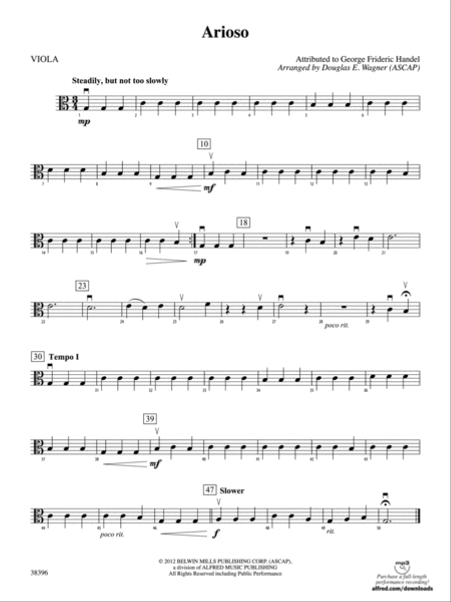 Arioso: Viola String Orchestra scores gallery preview page 1