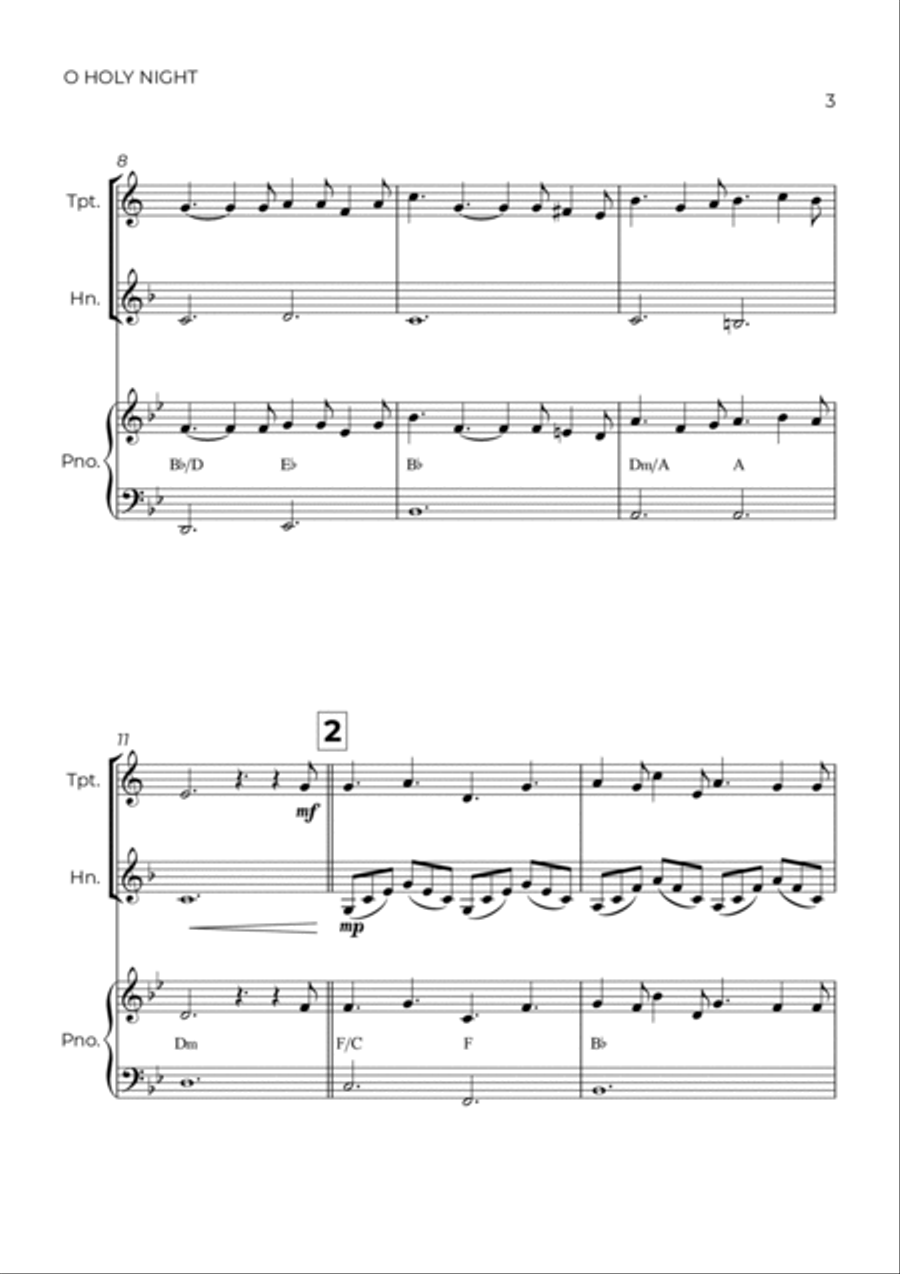 O Holy Night Brass Duet scores gallery preview page 3