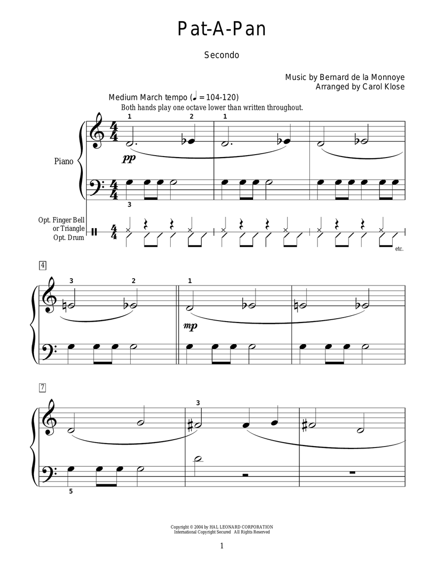 Pat-A-Pan (Willie, Take Your Little Drum) Percussion scores gallery preview page 1
