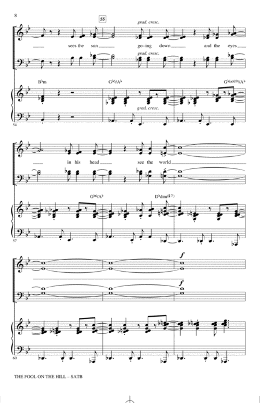 The Fool On The Hill (arr. Kirby Shaw) 4-Part scores gallery preview page 7